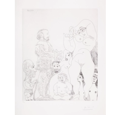 Self-portrait with cane, actor in costume, full love and women (Series 347)