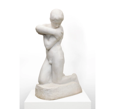 Kneeling youth