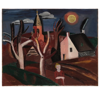 Paysage avec eglise