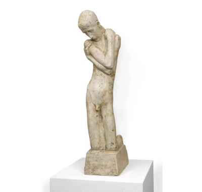 Kneeling youth